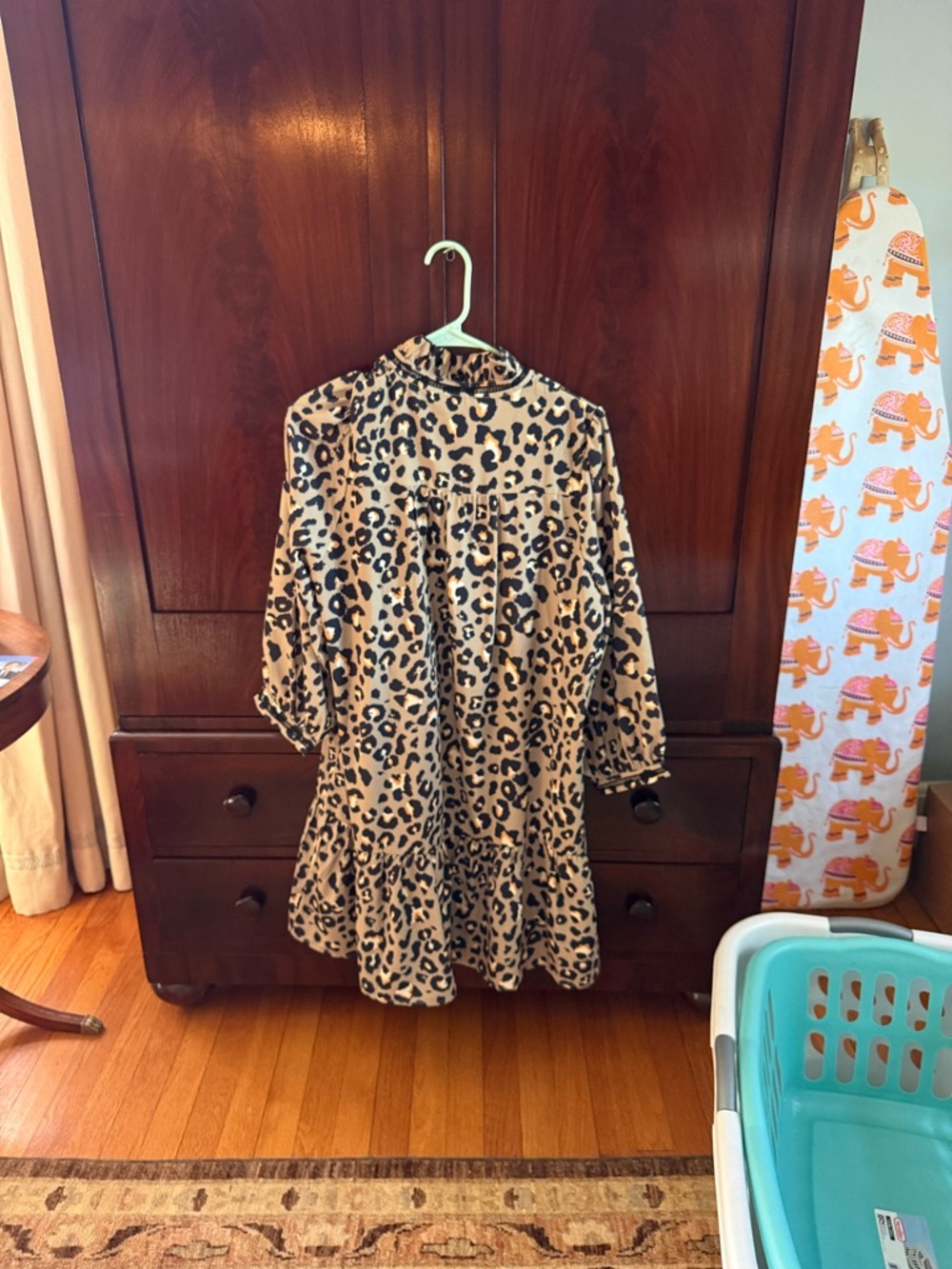 Jade Leopard Print Tan and Black Tiered Dress